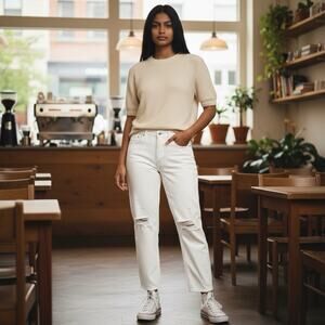 Agolde Button Fly Straight High Rise Classic Fit Y2K Grunge Distress Jean Sz 29